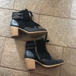 Roxy Brand Black Booties - Lace and Zip Up - Combat Style